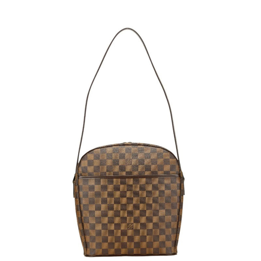 Louis Vuitton Damier Ipanema Hobo Bag Brown Leather - Picture 1 of 10